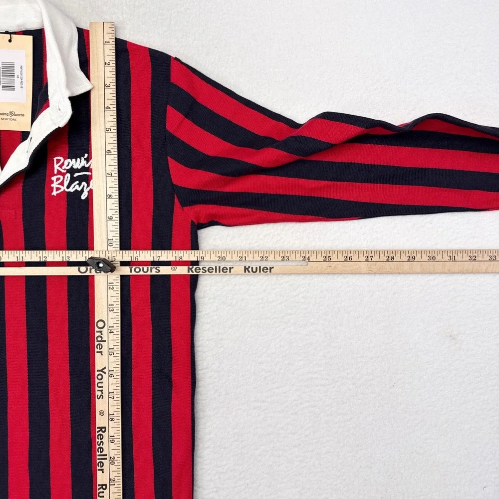 Rowing Blazers Rugby Shirt Mens Size XS Red Blue Striped Academia Varsity NEW - Picture 9 of 11